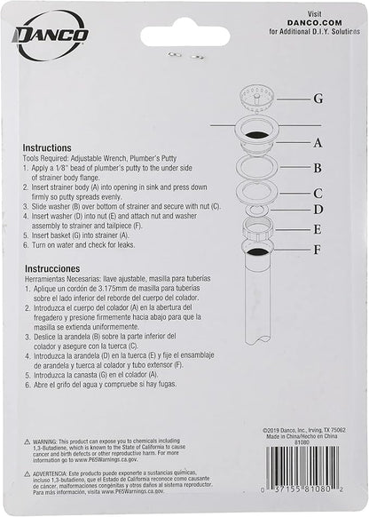 Danco 81080 Sink Strainer Nut and Washer Set