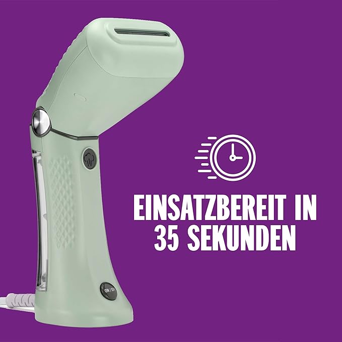 Conair Handheld Garment Steamer for Clothes - Power Steam: Small Size,Big Power - Great for Home,Office,or Travel with Dual Voltage-for Worldwide Use,Mint Green,(Pack of 2)