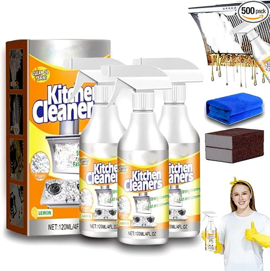 RJDJ Kitchen Foam Cleaner, Powerful Kitchen Foam Cleaner, Powerful Kitchen All-Purpose Powder Cleaner, Kitchen Foam Cleaner Degreaser Cleaning Spray, Stove Cleaner, Oven Cleaner, 60ml/120ml (3, 120ml)