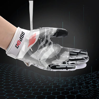 Kids Football Gloves Youth Enhanced Grip Silicone Wide Receiver Gloves