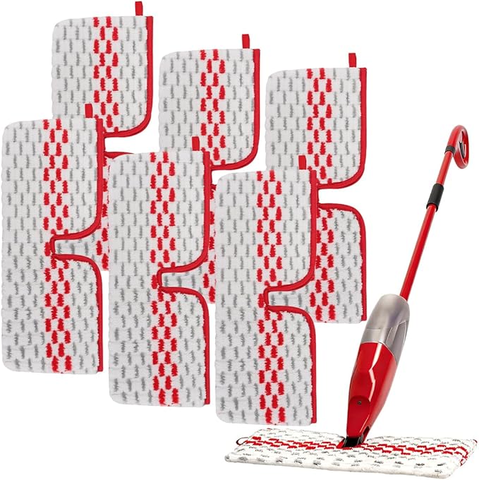 Spray Mop Pads Compatible with Oceda ProMist MAX Microfiber Spray Mop - Mop Replace Head for Dry/Wet Use - Reusable Washable Dust Mop Refills for Floor Cleaning,6 Pack