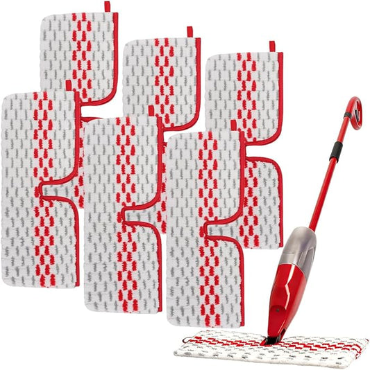 Spray Mop Pads Compatible with Oceda ProMist MAX Microfiber Spray Mop - Mop Replace Head for Dry/Wet Use - Reusable Washable Dust Mop Refills for Floor Cleaning,6 Pack