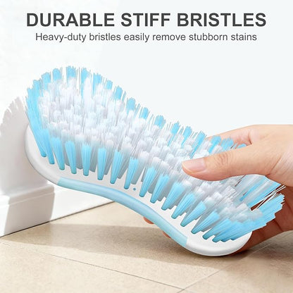 SetSail Multi-Purpose Scrub Brush of 2 Pack, Stiff Bristles Cleaning Brush with Non-Slip Grip Heavy Duty Scrub Brushes for Cleaning Bathroom Kitchen Tile Bathtub Sink, Blue