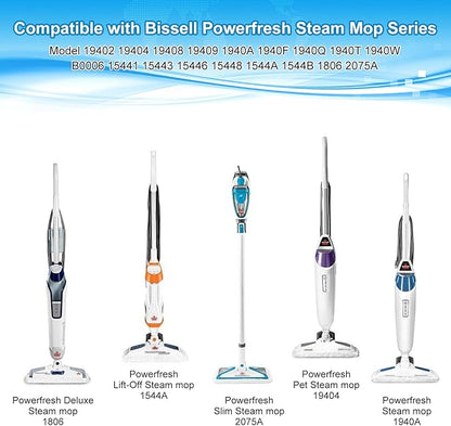 Steam Mop Replacement Pads Compatible with Bissell Powerfresh Mop Pads for Bissell 1940 1806 1544 1440 2075 2685 2814 Series Mops Resuable Floor Steamer Mop Pad Refills for Dry & Wet Cleaning, 4 Pack