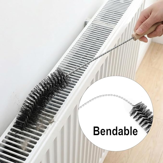 Radiator Cleaner Brush, Dryer Cleaner Vent Brush 77cm Flexible Lint Brushs Refrigerator Condenser Coil Brushes Long Handled Radiator Brushes Radiators Cleaning Supplies