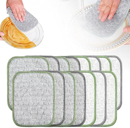 Multipurpose Wire Dishwashing Cloth, Double-Sided Non Scratch Stainless Steel Dishcloth, Reusable Heavy Duty Cleaning Cloth for Dishes Pots Pans Sink Kitchen Cookware (Colorful*15)