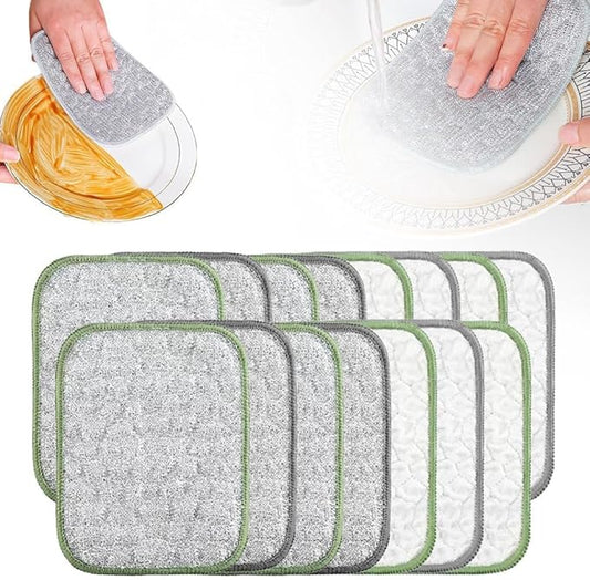 Multipurpose Wire Dishwashing Cloth, Double-Sided Non Scratch Stainless Steel Dishcloth, Reusable Heavy Duty Cleaning Cloth for Dishes Pots Pans Sink Kitchen Cookware (Colorful*15)