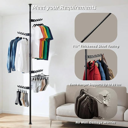 Super Space-Saving Laundry Rack for Air Drying Clothing, Indoor Clothes Rack for Laundry Apartment Small Room Black