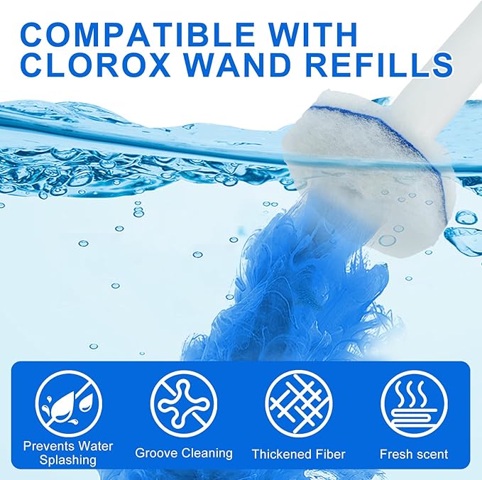 Disposable Toilet Brush and Holder Set, with 30 PCS Toilet Wand refills for Clorox.
