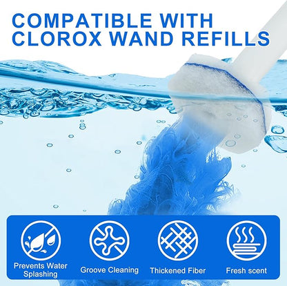 60pcs Disposable Toilet Wand Refills for Clorox,Replacement Brush Heads Compatible With Most Toilet Wand Refill System,Upgrade Fiber Cleaner Heads for Closestool Cleaning.（not included brush rod）