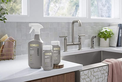 KOHLER K-23729-NA Stainless Steel Cleaner, Kitchen & Bathroom Cleaner, Polish & Protect Sinks & Other Surfaces, 8 FL Oz