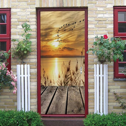3D Door Stickers Murals - Peel & Stick Wallpaper Self-Adhesive Decals Removable PVC Waterproof Bedroom Living Room 34.6" x 78.7"