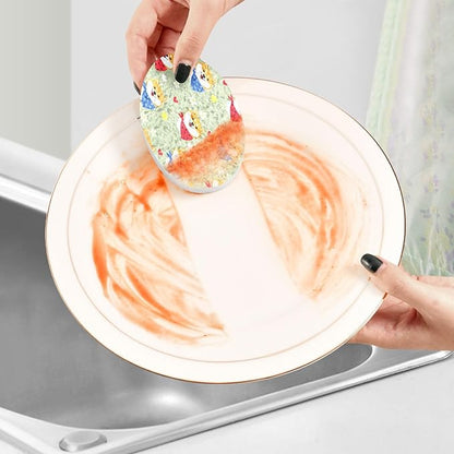 Cute Shiba Inu Dogs Kitchen Scrub Sponges, Pop-up Kitchen Cleaning Sponges Reusable Dish Washing Sponges for Bathroom Household Cleaning 3 Pack - Non Scratch Scrubber
