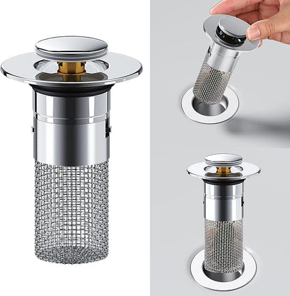 Drain Drain Plug Sink with Hair Strainer Popup Drain Strainer OUniversal Compatibility for Bathroom Sinks Shower Tray Drain Plug