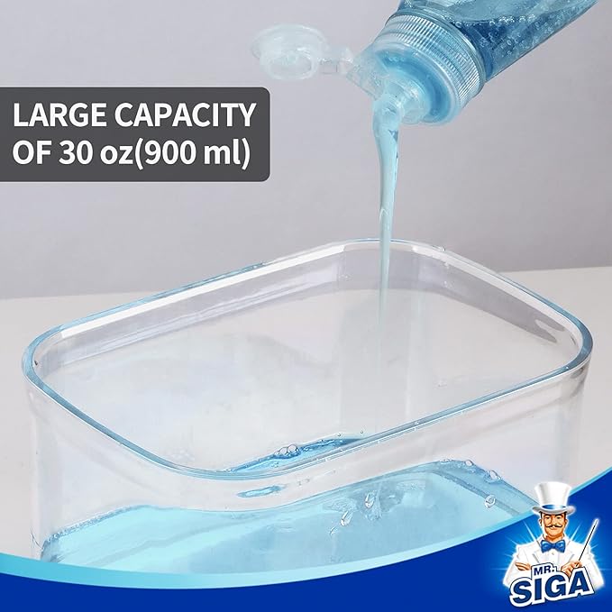 MR.SIGA Dish Soap Dispenser for Kitchen,2 in 1 Premium Sponge Holder, Dishwashing Soap Pump Dispenser for Countertop, Black