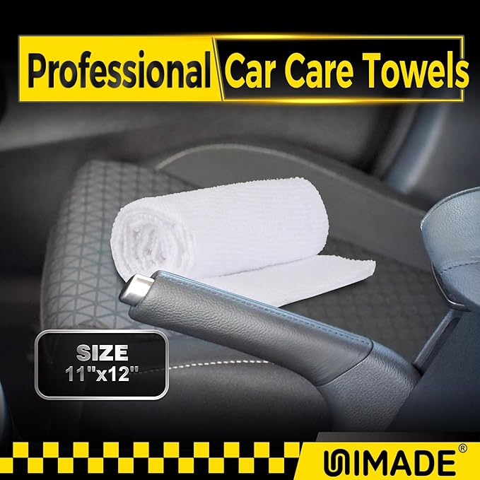 Microfiber Cleaning Cloth, 24 Pack Reusable Microfiber Towels for Cars Lint Free Cleaning Shop Towel Rags for Home Kitchen Automotive Bar Mechanic Restaurant Garage, 11"x 12", White