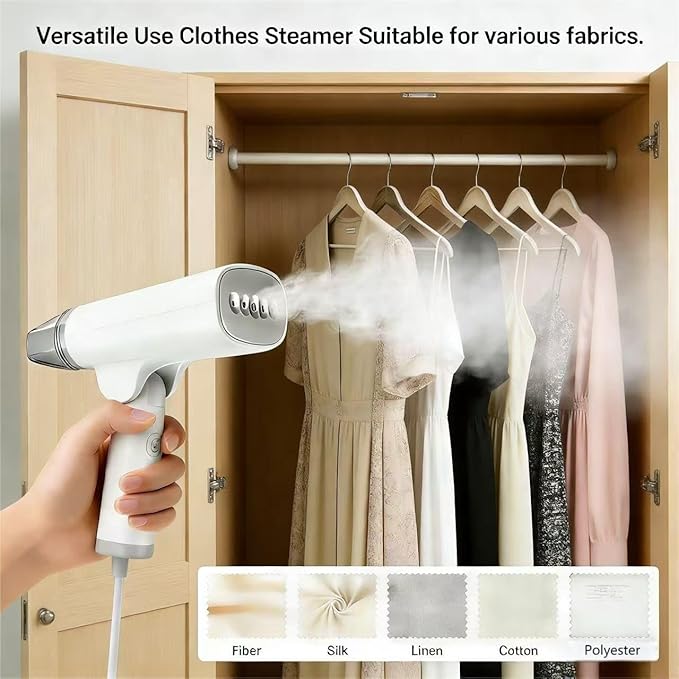 Handheld Garment Steamer, Travel Steamer Iron For Clothes, Light Weight, Foldable and Portable Iron, 10s Heat Up, Quick Wrinkle Removal 1300W 110V