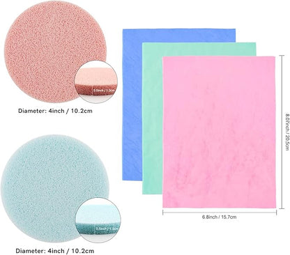BAOFALI 7 Pcs/Set Stamp Shammy Scrubber,Stamp Cleaning Sponge,Ink Removing Tool for Applicable to Stamp Cleaning Cloth Stamps Rubber Stamps,Stamp Positioners and Craft Supplies Tool