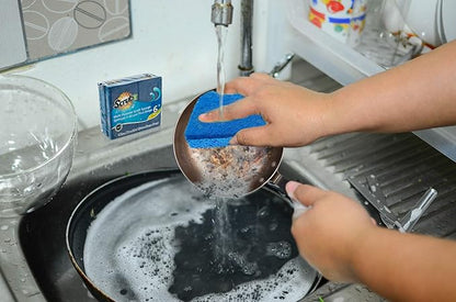 Scrubit Non-Scratch Cleaning Scrub Sponges- Scrubbing Dish Sponge Ideal for Washing Kitchen,Dishes, Bathroom &More – Dishwashing Sponge Along with A Thought Scrubber – 6 sponges