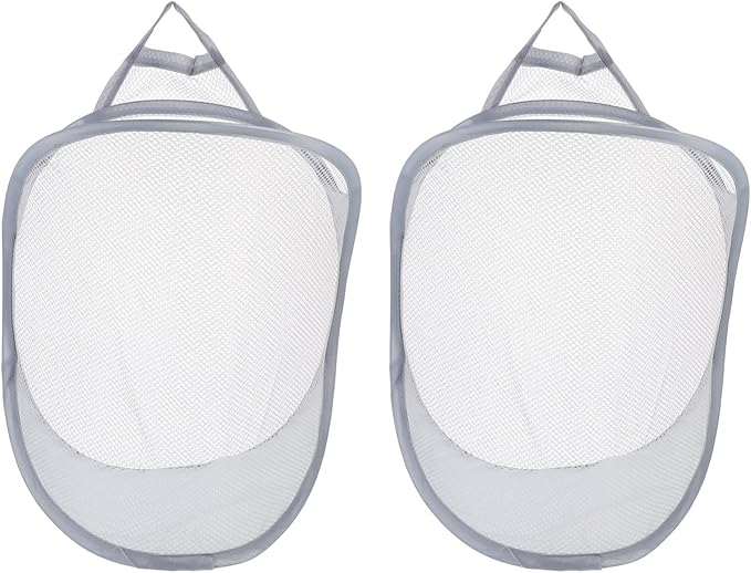 ULTECHNOVO 2pcs Laundry Basket Organizer Hanging Baskets for Kitchen Folding Storage Wall Storage Hanging