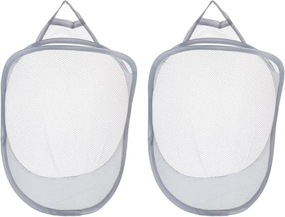 ULTECHNOVO 2pcs Laundry Basket Organizer Hanging Baskets for Kitchen Folding Storage Wall Storage Hanging