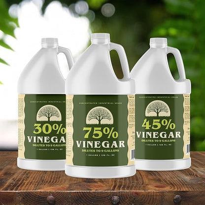 75% Pure Concentrated Strong Vinegar for Cleaning, High Strength Industrial and Household Cleaner, Gardening and Yard Vegetation Control, 1 Gallon (128 Fl oz), Pack of 4