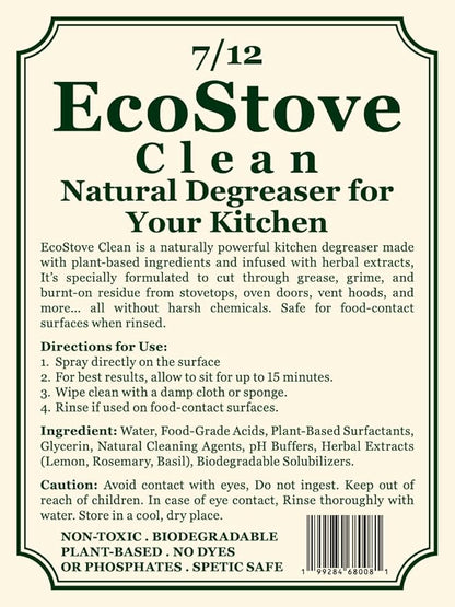 Herbal Scent Stove & Oven Cleaner – Spray, Wait & Wipe | Plant-Based Heavy-Duty Kitchen Degreaser Spray – Non-Toxic, Fume-Free Oven Cleaner | Safe for Glass Cooktops, Stainless Steel & Enamel (16 Oz)