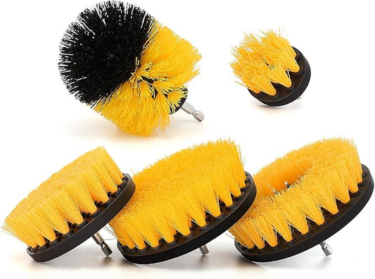 5 Pieces Drill Brush Attachments, Scrubber Brush for Drill, Power Cleaning Kit for Carpet, Car Detailing, Bathroom Surface, Upholstery, Grout, Tiles, Sinks, Shower, Boat, Corner