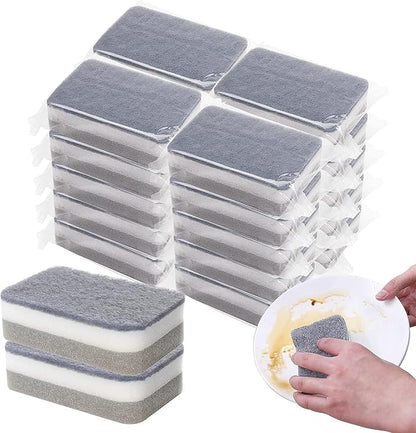 Individually Wrapped Sponges Kitchen Dishwashing Sponge Bulk, Non Scratch Dishes Scouring Pad Dishcloth, Odor-Free Sponge Wipes for Household Cleaning Dishes Travel Apartments - Grey (5000 Pack)