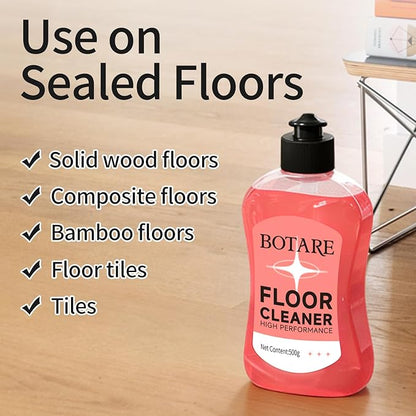 Floor Cleaner Liquid for Mopping, Household Deep Cleaning Solution for Wood,Hardwood,Tile,Laminate,Marble & Porcelain & Bathroom,Sakura Scent,17.6 Fl Oz Each(1 Bottle+1 Cleaning Cloth)