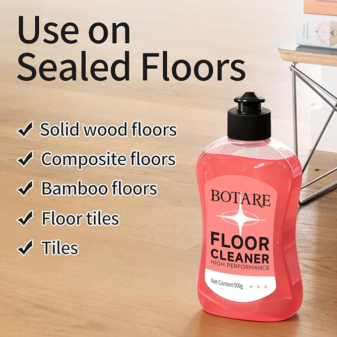Floor Cleaner Liquid for Mopping, Household Deep Cleaning Solution for Wood,Hardwood,Tile,Laminate,Marble & Porcelain & Bathroom,Sakura Scent,17.6 Fl Oz Each(2 Bottles+1 Cleaning Cloth)