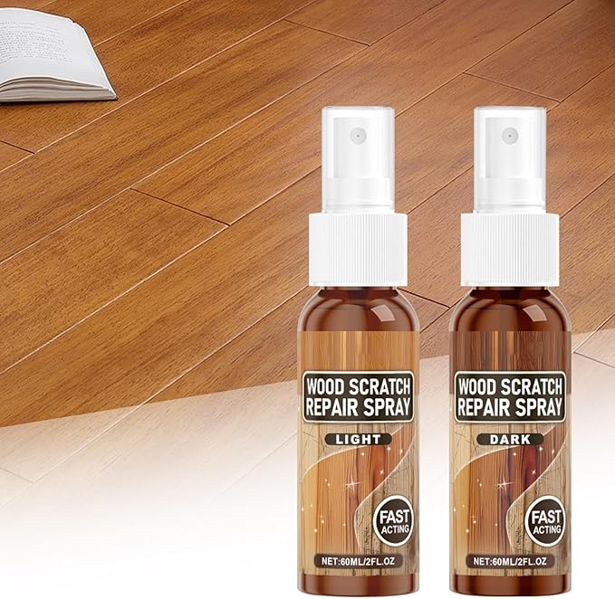 Hardwood Floor Polished, 3.4x12cm 2 Count Wood Scratch Repair Liquid, High Gloss Restorer for Scuffed Surfaces on Timber Chairs and Parquet Flooring