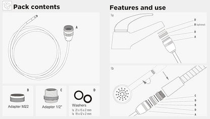 Drain Cleaner, Bathroom Clog Remover, High Pressure Pipe Cleaner, Duct Unblocker, 10ft Hose, Solid Brass Fittings