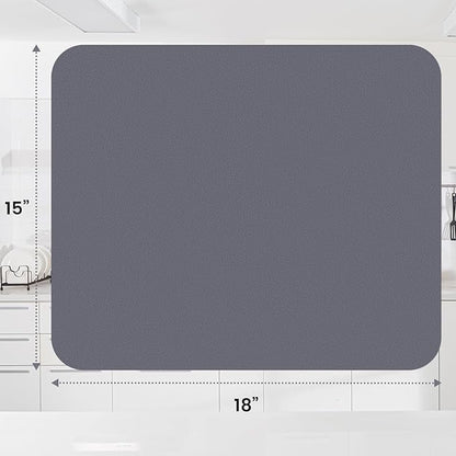 WISELIFE Dish Drying Mat Super Absorbent Drying Mat Large Dish Drying Mats for Kitchen Counter Easy Clean Dish Mat Kitchen Drying Mat15"x 18" Classic Grey