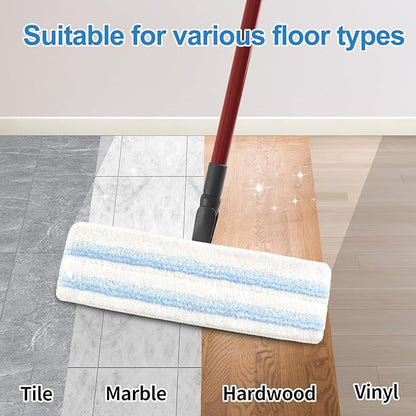 Mop Pads Replacements Compatible with O Cedar H2prO Flat Mop System Microfiber Mop Replacement Heads for O-Cedar/Vileda H2prO Flat Floor Mop, Washable & Reusable Pad Refills for Deep Cleaning, 4 Pack