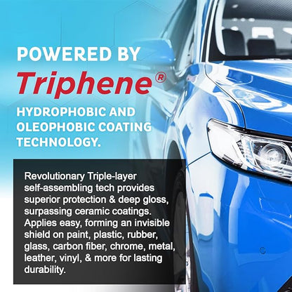 MAXLONE ™ Car Spray with Triphene® Technology, Quick Spray & Wipe All Purpose Waterless Detailer Clean, Shine, Protect Paint, Glass, Wheels, Trim Without Pre-Washing (3, 20oz w 6 Micro Fiber Cloth)