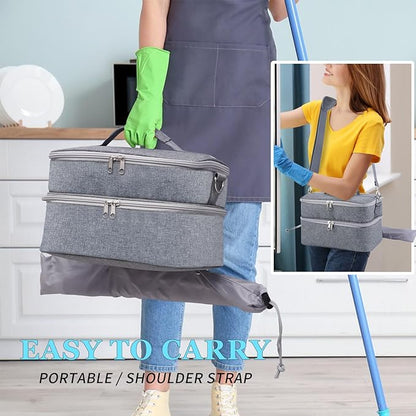 Storage Bag Compatible with Electric Spin Scrubber Portable Organizer for Cleaning Brush, Carry Case for Bathroom Floor Windows Cleaning Tool, Household Cleaning Supplies Organizer, Bag Only