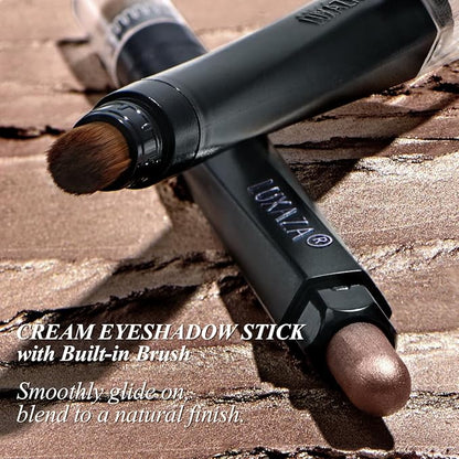 Neutral Eyeshadow Stick Makeup 6PCS Set, Brown Nude Metallic Shimmer Matte Cream Eye Shadow Eyeliner Brightener Pencil Crayon - BROWN CANYON