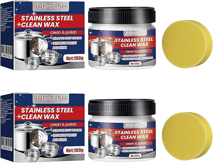 2PCS Stainless Steel Scratch Remover for Appliances, New Magical Nano-Technology Stainless Steels Cleaning Paste, Convenient Appliance Cleaner for Fridge,Stoves,Sinks and Metal Products