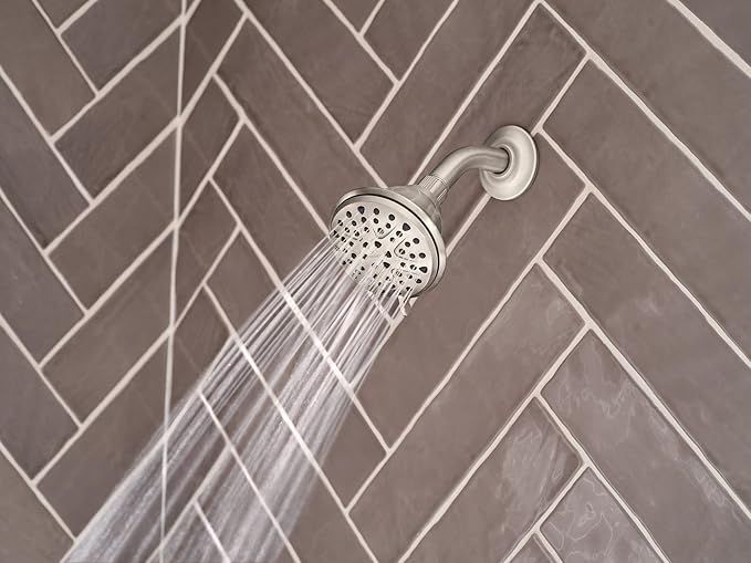 Moen 218W0SRN Attune 8-Function Wall Mount Fixed Showerhead, Spot Resist Brushed Nickel (Pack of 3)