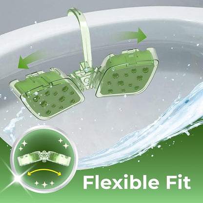 Toilet Bowl Cleaner Butterfly Rim Hanger – 6 × 1.8 OZ (50g), Lasts Up to 6 Months, Cleans & Deodorizes with Every Flush (Eucalyptus and Mint)