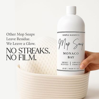 Mop Soap Highly Scented Fragrance, Long Lasting Luxury Floor Cleaner for Hardwood, Tile, Laminate & Stone, Low Suds No Residue Formula, All Mop Types, Made in USA, 32oz Monaco Bay Fragrance
