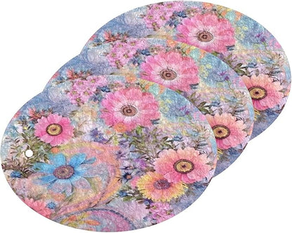 Watercolor Floral Kitchen Scrub Sponges, Pop-up Kitchen Cleaning Sponges Reusable Dish Washing Sponges for Bathroom Household Cleaning 3 Pack - Non Scratch Scrubber