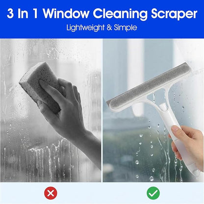 cobee 3 in 1 Squeegee for Shower Glass, 3 in 1 Window Cleaning Scraper Window Squeegee with Sprayer Windows SqueegeeCleaner All-Purpose Windows Cleaner Tool for Bathroom Kitchen Car Mirrors Glass