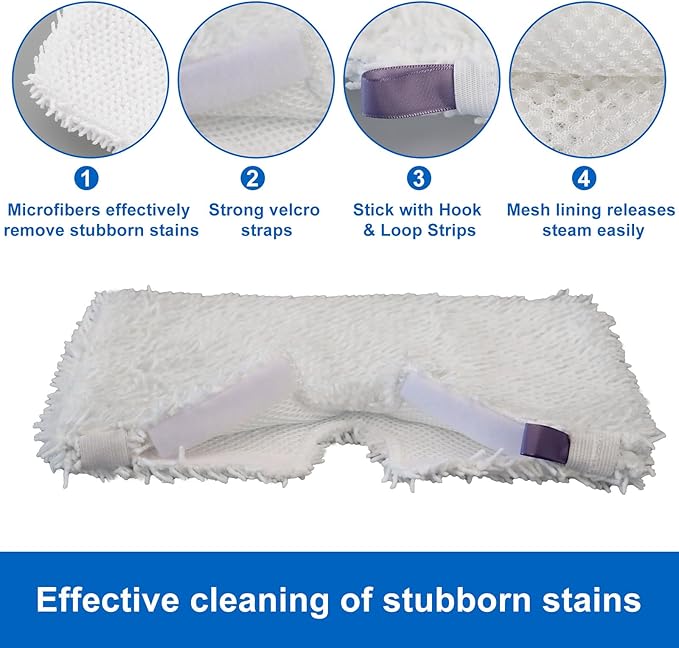S3601 6 Pack Microfiber Steam Pocket Mop Pads Compatible for Shark Rectangle Mop Head S3500 Series S3501 S3601 S3550 S3901 S3801 SE450 S3801CO S3601D SE450