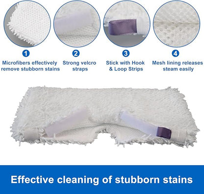 S3601 6 Pack Microfiber Steam Pocket Mop Pads Compatible for Shark Rectangle Mop Head S3500 Series S3501 S3601 S3550 S3901 S3801 SE450 S3801CO S3601D SE450