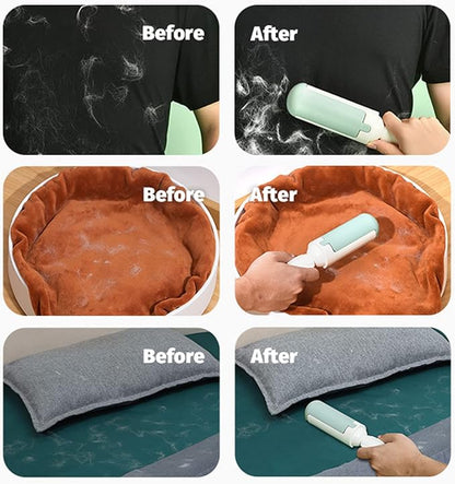 Pet Hair Remover Reusable pet Hair Remover Dog and cat Hair Remover for Sofas, Furniture, Carpets, car Seats with self-Cleaning Base Upgraded Animal Hair Remover Tool (Red Black+White Green)