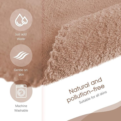 Syhood 12 Pieces Face Wash Cloth 12 x 12 in Makeup Remover Cloths Towel Coral Velvet Facial Microfiber Soft Fast Drying Facial Cleansing Towel for Face(Brown)