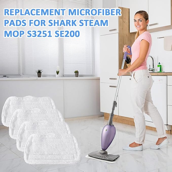 EAGLEGGO Replacement Microfiber Pads for Shark Steam Mop S3251 SE200 4 Packs