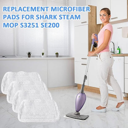 EAGLEGGO Replacement Microfiber Pads for Shark Steam Mop S3251 SE200 4 Packs